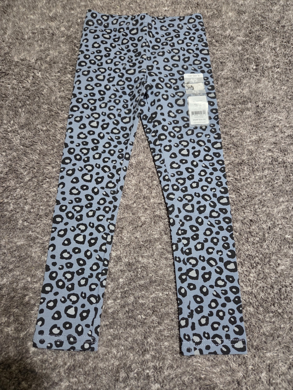 Carter's Blue and Black Leopard Print Girls' Leggings